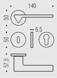 Дверная ручка Colombo AMA MF11RSB графит матовый