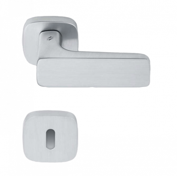 Дверная ручка Colombo Design SPIDER MR15R хром матовый в комплекте с накладками под ключ для межкомнатных дверей