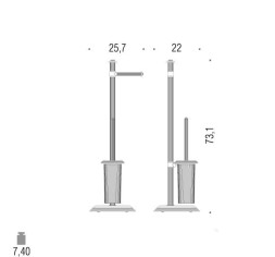 Стойка COLOMBO DESIGN HERMITAGE B3318.GOLD напольная с держателем туалетной бумаги и ершиком