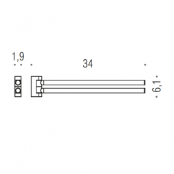 Полотенцедержатель COLOMBO DESIGN MINI B4012.NM двойной цвет черный матовый