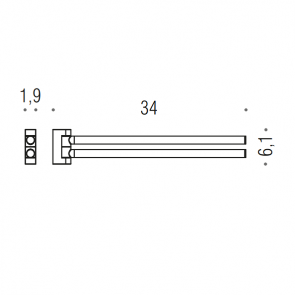 Полотенцедержатель COLOMBO DESIGN MINI B4012.NM двойной цвет черный матовый