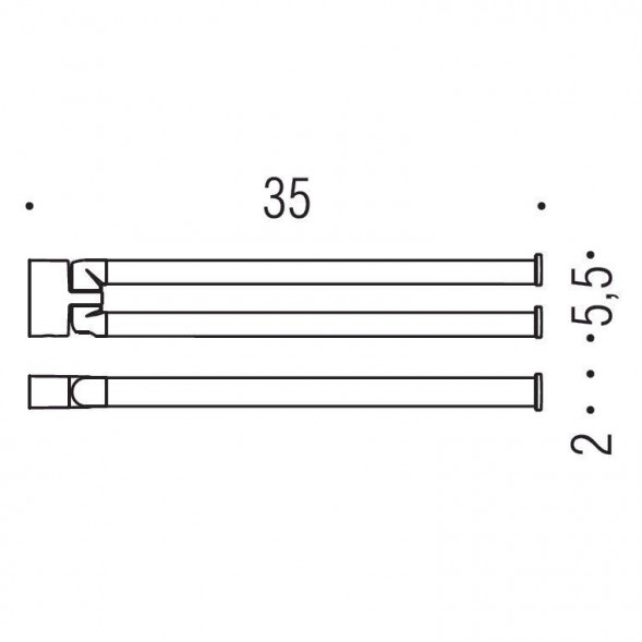 Полотенцедержатель COLOMBO DESIGN LULU B6212.GOLD двойной