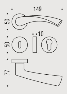 Дверная ручка Colombo FLESSA CB51R никель матовый