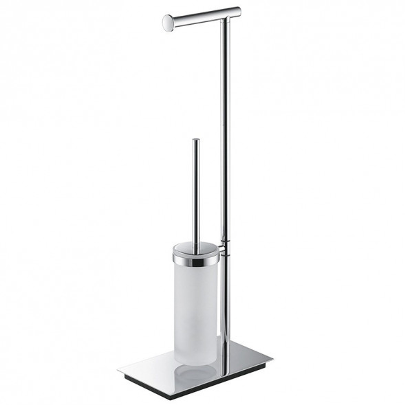 Стойка COLOMBO DESIGN SQUARE B9904 напольная с держателем туалетной бумаги и ершиком