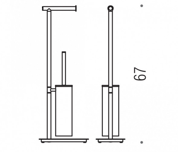 Стойка COLOMBO DESIGN SQUARE B9907.NM напольная с держателем туалетной бумаги и ершиком