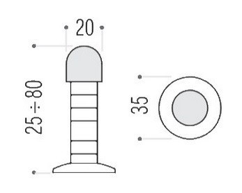 Ограничитель дверной Colombo CD312 хром матовый