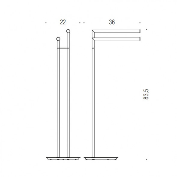 Стойка COLOMBO DESIGN MINI B4038.HPS1 с полотенцедержателем двойным цвет нержавеющая сталь