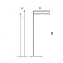 Стойка COLOMBO DESIGN MINI B4038.NM с полотенцедержателем двойным цвет черный матовый