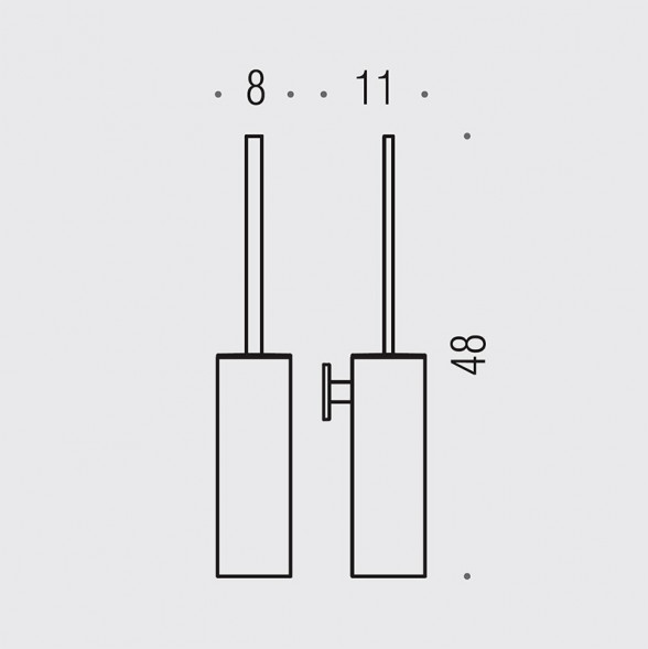 Ершик COLOMBO DESIGN LOOK B1607.HPS1 настенный цвет нержавеющая сталь