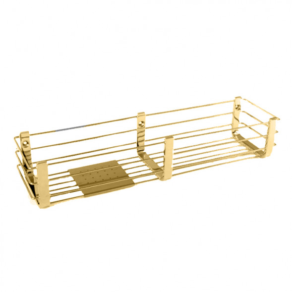 Полочка корзинка COLOMBO DESIGN ANGOLARI B9633.GOLD одинарная с металлической полочкой 1