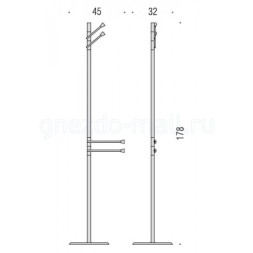 Стойка COLOMBO DESIGN ISOLE B9412N напольная с 2 полотенцедержателями с 2 крючками