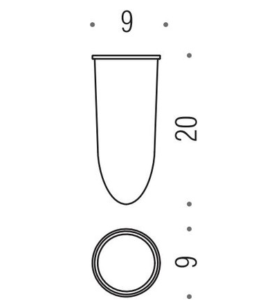 Запасная колба Colombo Khala для туалетного ёршика стекло B1856