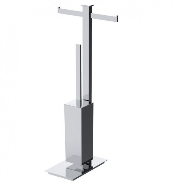 Стойка COLOMBO DESIGN UNITS B9108 напольная с двойным держателем туалетной бумаги и ершиком