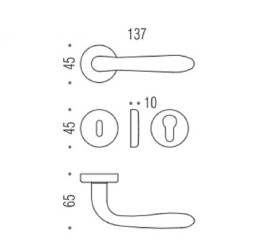 Дверная ручка Colombo ROBOT CD41RSB хром матовый