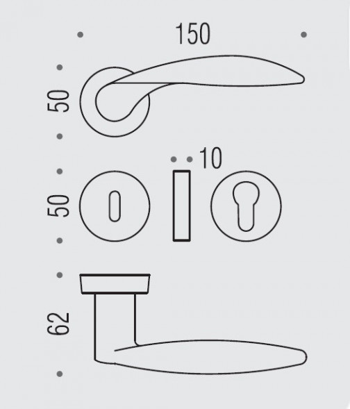 Дверная ручка Colombo WING DB31R хром матовый